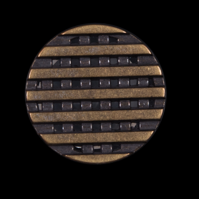 Italian Antique Gold Metal Lattice Shank Back Button - 44L/28mm | Mood Fabrics