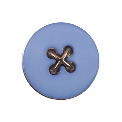 Blue and Gold Shank Back Button - 38L/24mm | Mood Fabrics