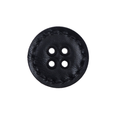 Black Plastic 4-Hole Button - 36L/23mm | Mood Fabrics
