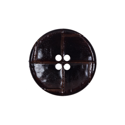 Italian Brown Faux Leather Button - 36L/23mm | Mood Fabrics