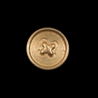 Gold Faux 4-Hole Metal Shank Back Button - 34L/21.5mm | Mood Fabrics