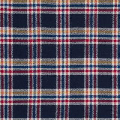 Blue, Red and Yellow Plaid Brushed Cotton Dobby | Mood Fabrics