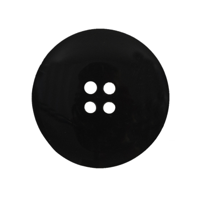 Black 4-Hole Smooth Top Plastic Button - 45L/29mm | Mood Fabrics