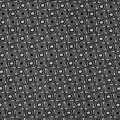 Black and Ivory Geometric Polyester Crepe | Mood Fabrics