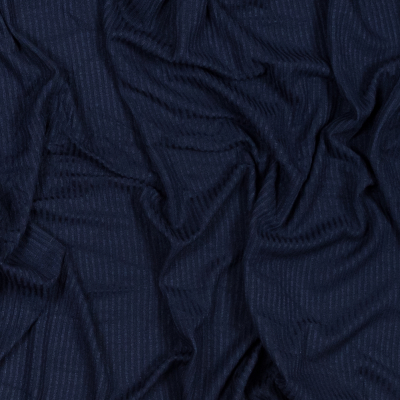 Navy 4x2 Rayon Rib Knit | Mood Fabrics