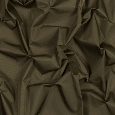 Fisher Brown Olive Water-Resistant Polyester Twill | Mood Fabrics