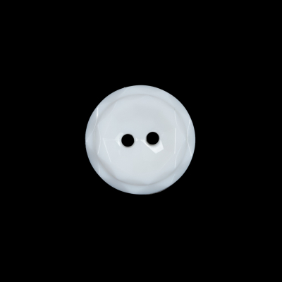White Italian 2 Hole Button - 24L/15mm | Mood Fabrics