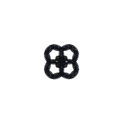 Italian Black Decorative Plastic Button - 20L/12.5mm | Mood Fabrics