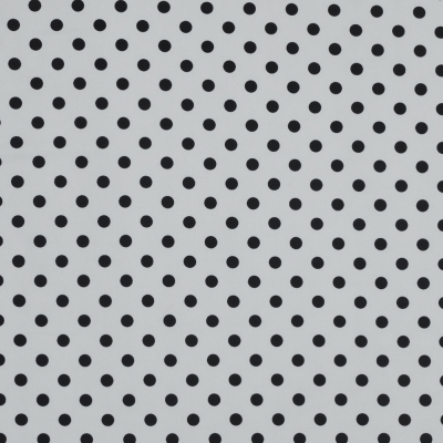 White and Black Polka Dotted Polyester Spandex | Mood Fabrics