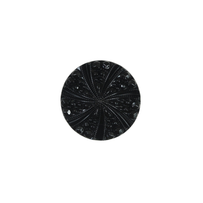 Black Bevel Cut Plastic Button - 24L/15mm | Mood Fabrics