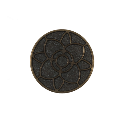 Italian Antique Gold Floral Metal Shank Back Button - 36L/23mm | Mood Fabrics