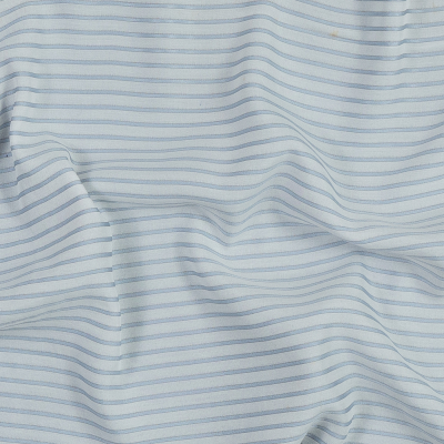 Blue and White Striped Modal Shirting | Mood Fabrics