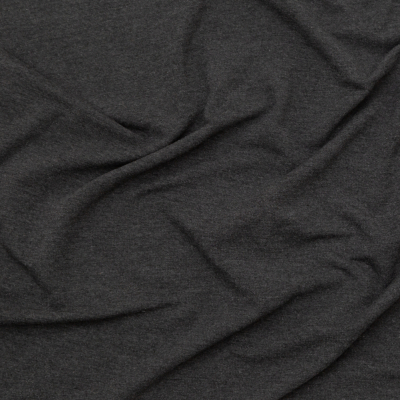 Charcoal Bamboo and Merino Wool Stretch Fleece | Mood Fabrics