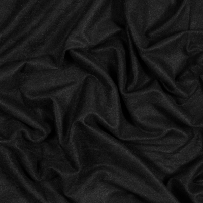 Black Bamboo and Merino Wool Stretch Fleece | Mood Fabrics