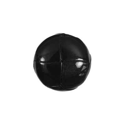 Black Glossy Leather Shank Back Button - 30L/19mm | Mood Fabrics