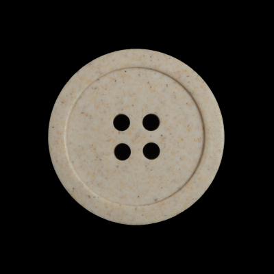French Beige Speckled 4-Hole Button - 40L/25.5mm | Mood Fabrics