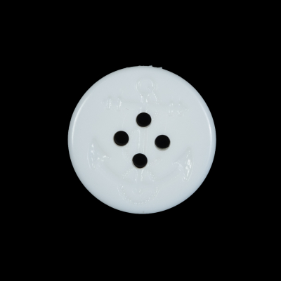 White Plastic Anchor 4-Hole Button - 36L/23mm | Mood Fabrics