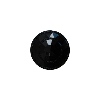 Italian Black Beveled Shank Back Button - 24L/15mm | Mood Fabrics