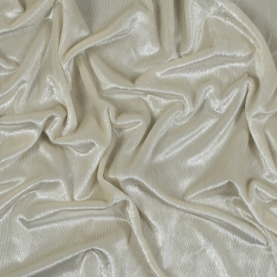 Ava Ivory Metallic Velvet | Mood Fabrics