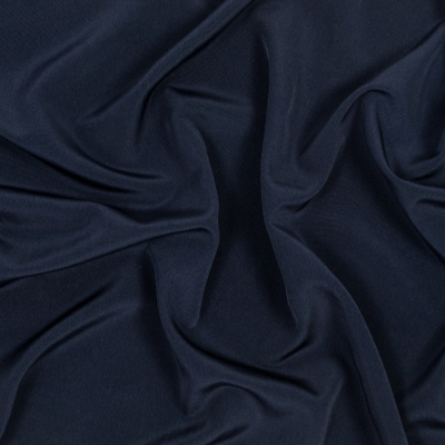 Navy Polyester Peachskin | Mood Fabrics