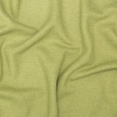 Ketil Grass Green Solid Boiled Wool | Mood Fabrics