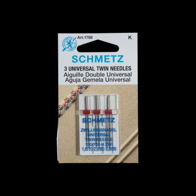 Schmetz Universal Twin Needles in Assorted Sizes | Mood Fabrics