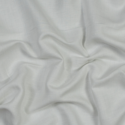 Italian White Herringbone Linen Blend | Mood Fabrics