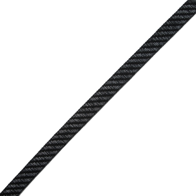 Black and Gray Regimental Striped Woven Trim - 0.625