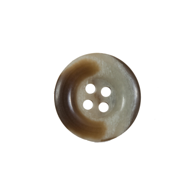 Brown and Beige Plastic 4-Hole Button - 30L/19mm | Mood Fabrics