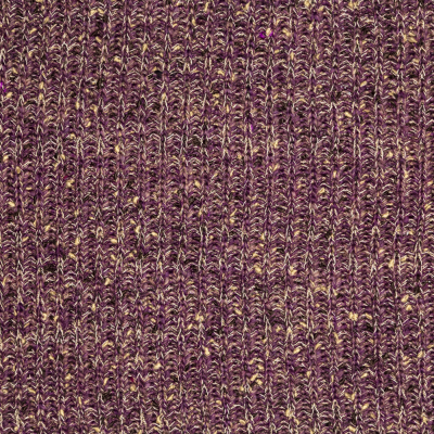 Italian Purple Passion and Beige Chunky Wool Knit | Mood Fabrics