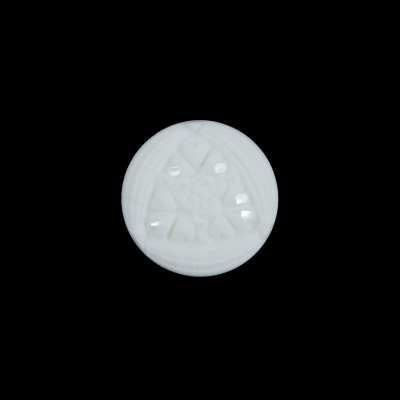 White Etched Shank Back Button - 24L/15mm | Mood Fabrics