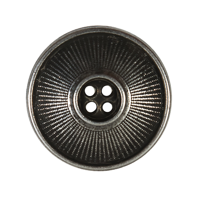 Italian Silver Metal 4-Hole Button - 44L/28mm | Mood Fabrics