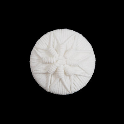 White Plastic Floral Shank Back Button - 36L/23mm | Mood Fabrics