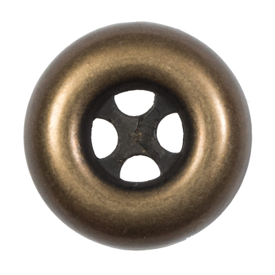 Italian Antique Gold Metal 4-Hole Button - 54L/34mm | Mood Fabrics