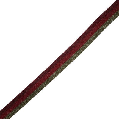 Red/Green/Gold Lurex Knit Trim - 1.25
