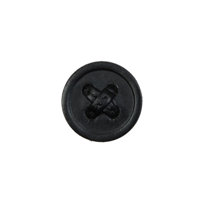 Black Cross Stitch Plastic Shank Back Button - 24L/15mm | Mood Fabrics
