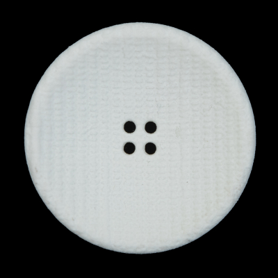 White Textured Concaved Plastic Button - 54L/34mm | Mood Fabrics