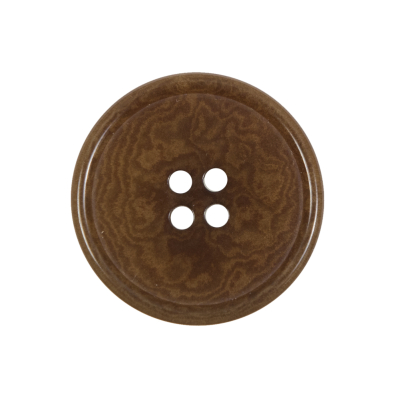 Brown Horn 4-Hole Button - 40L/25.5mm | Mood Fabrics