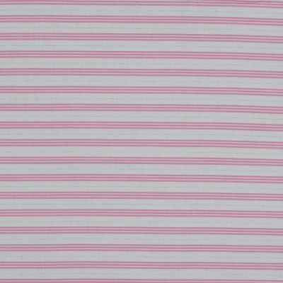 Pink and White Striped Cotton Shirting | Mood Fabrics