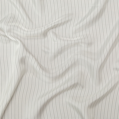 White and Black Striped Bemberg Lining | Mood Fabrics