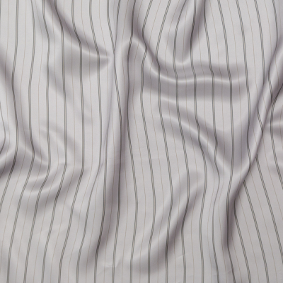 Gray and Black Striped Bemberg Lining | Mood Fabrics