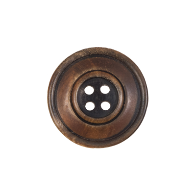 Light Brown Horn 4-Hole Button - 34L/21.5mm | Mood Fabrics