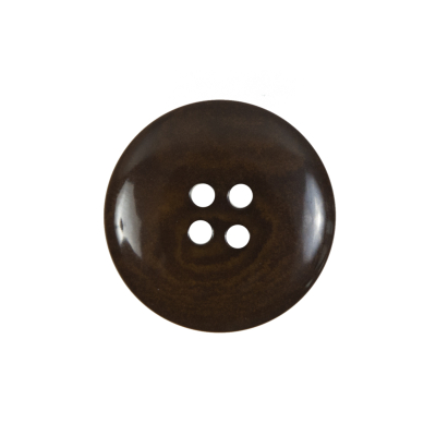 Dark Olive Domed Horn 4-Hole Button - 36L/23mm | Mood Fabrics
