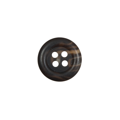 Brown Plastic 4-Hole Button - 22L/14mm | Mood Fabrics