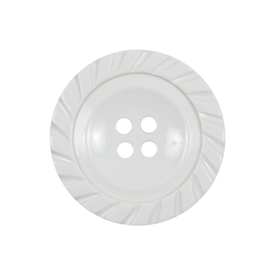 White Plastic 4-Hole Button - 40L/25.5mm | Mood Fabrics