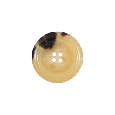 Tan/Brown Plastic 4-Hole Button - 30L/19mm | Mood Fabrics