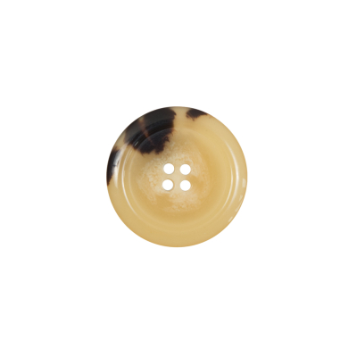 Tan/Brown Plastic 4-Hole Button - 24L/19mm | Mood Fabrics