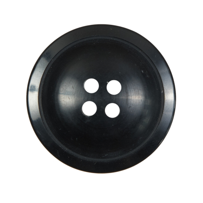 Black Plastic 4-Hole Button - 44L/28mm | Mood Fabrics