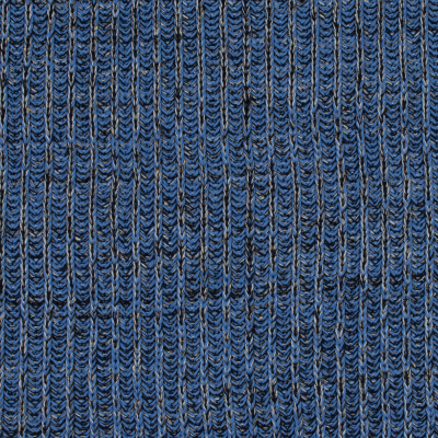 Italian Blue and Black Chunky Wool Knit | Mood Fabrics