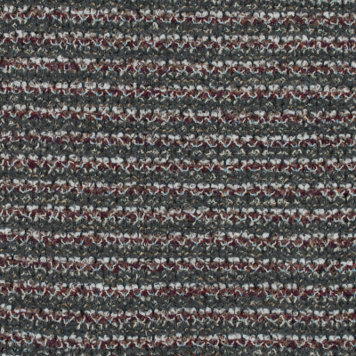 Italian Green, Gray and Oxblood Striped Wool Knit | Mood Fabrics